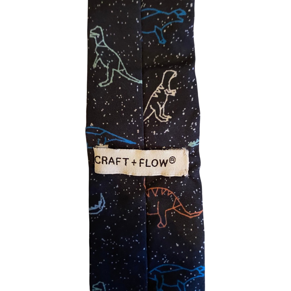 Craft‎ + Flow Mens Navy Blue Dinosaur Constellation Starry Night Necktie Tie